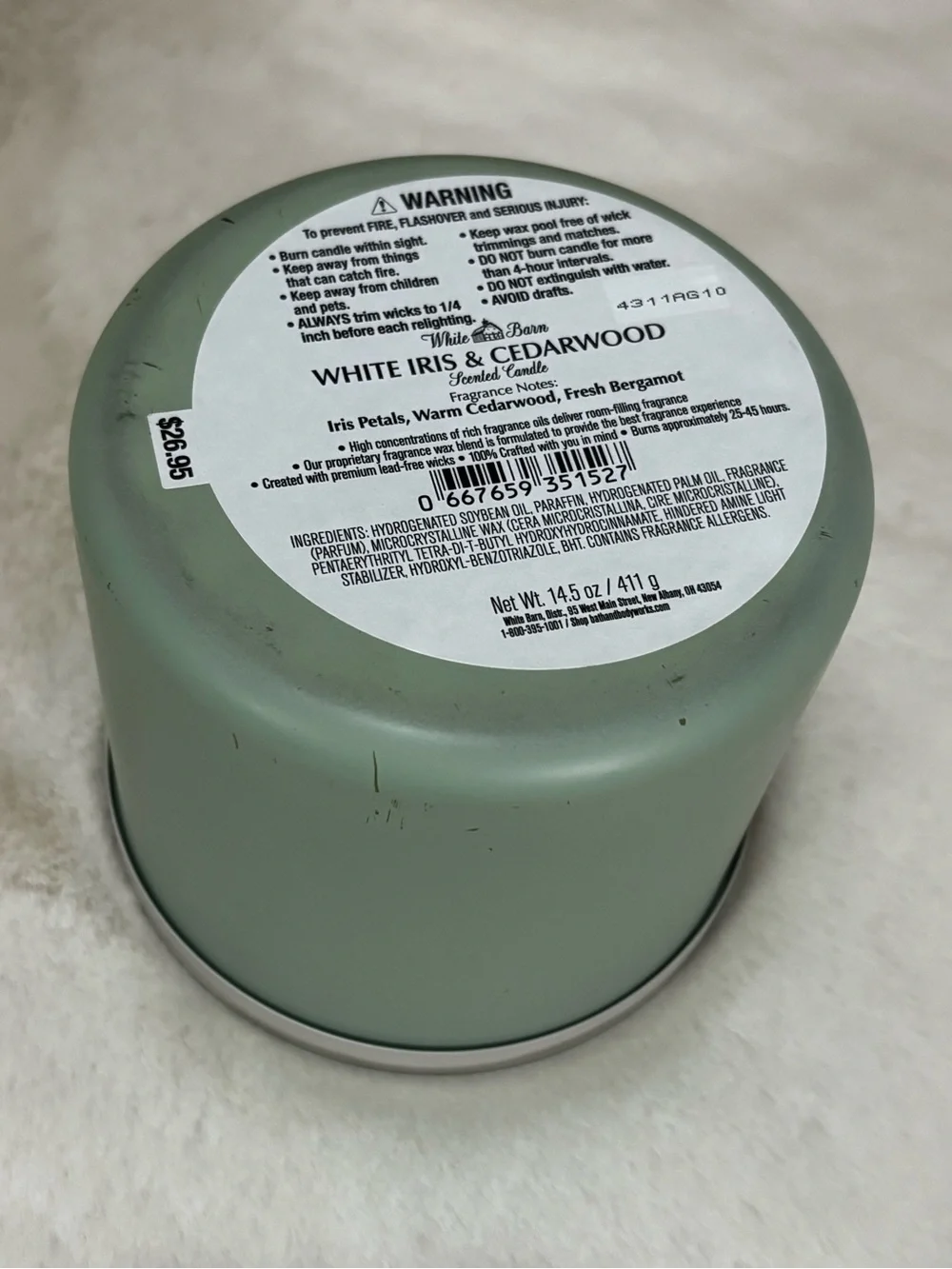 White Barn White Iris & Cedarwood Candle - Picture 3 of 3
